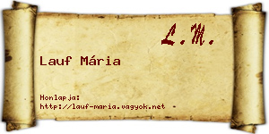 Lauf Mária névjegykártya